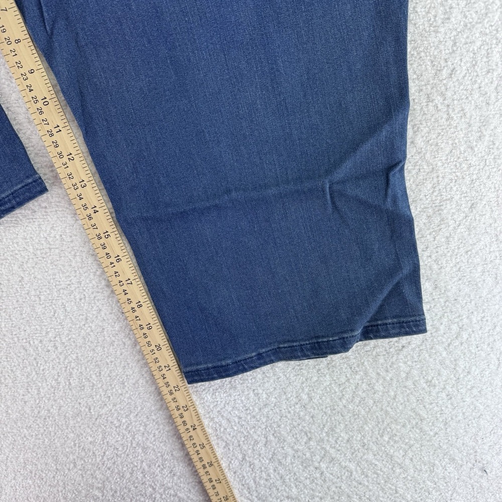 Belle by Kim Gravel Primabelle Straight Leg Cropped 32W Rinse Wash Blue - Picture 9 of 10
